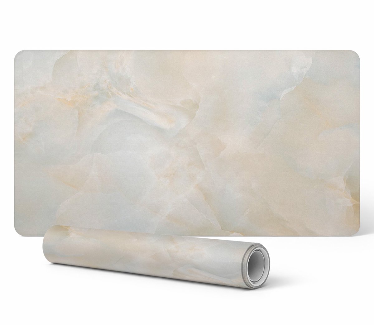 Moderne vinyl toetsenbordmat met helder abstract golvenpatroon, 90x45 cm