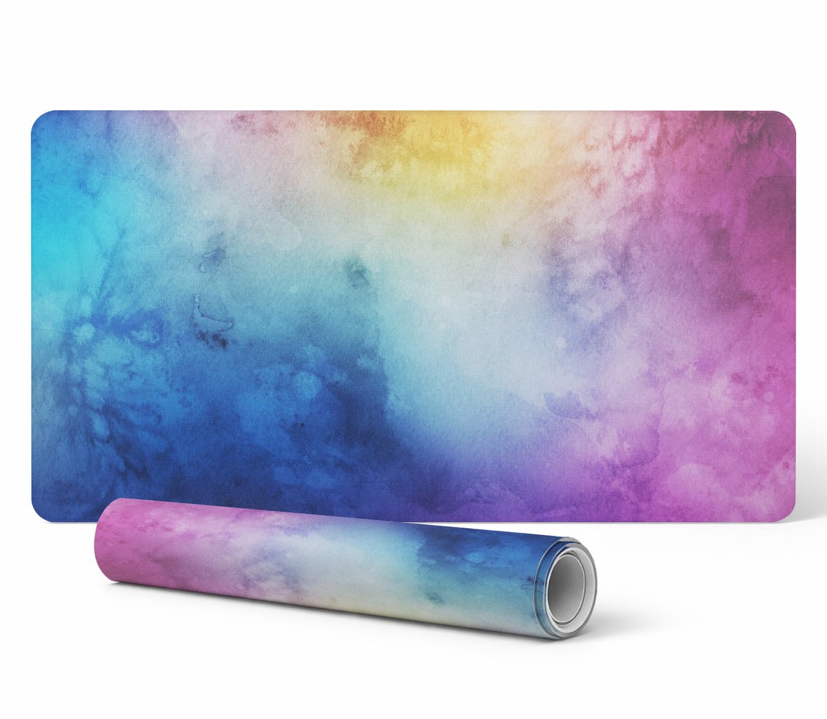 Toetsenbordmat en accessoires met ombre-waterverfmotief, 90x45 cm