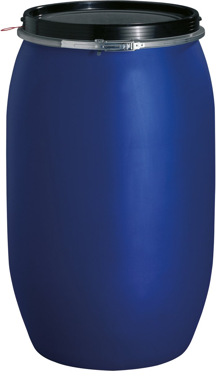 GRAF kunststof wijdmond vat 120 L blauw voedselveilig met UN-markering
