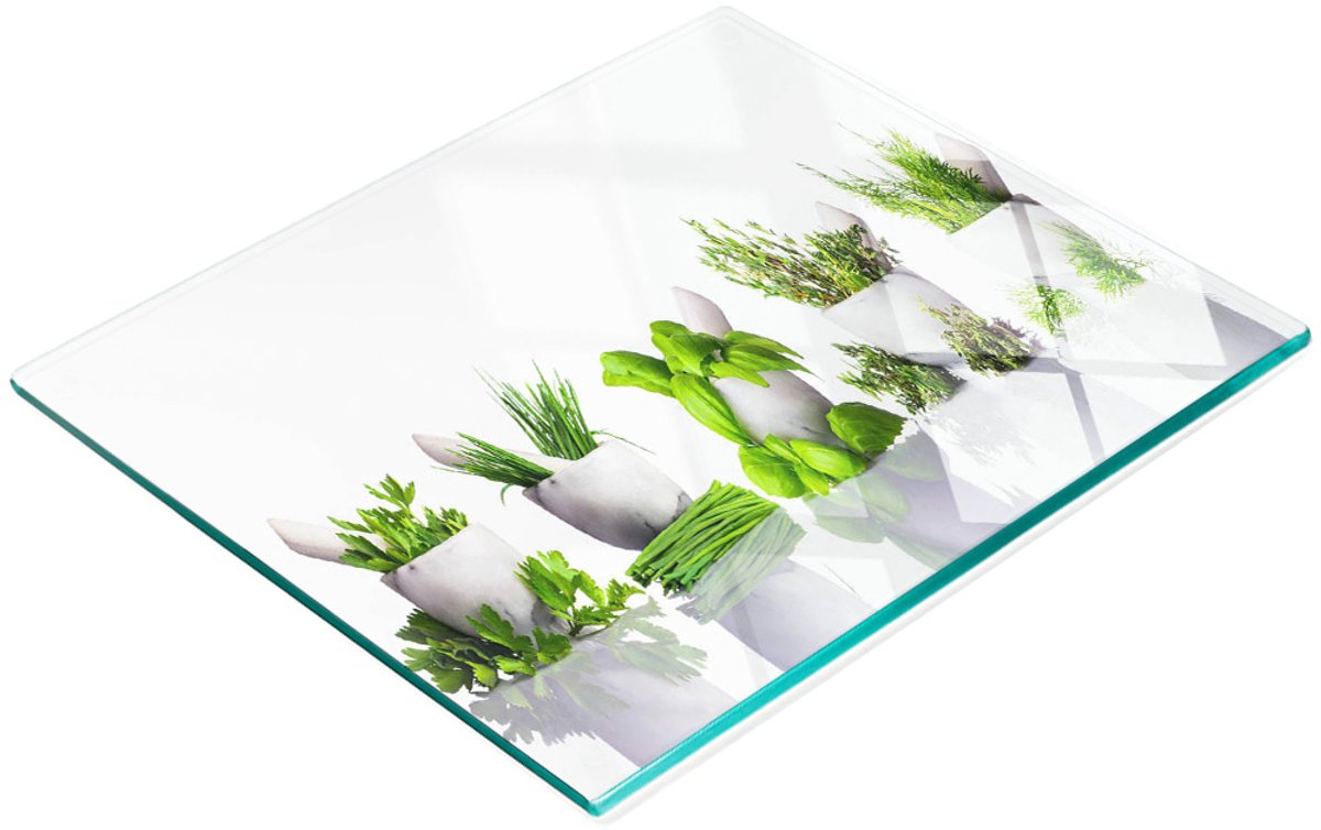 Multifunctionele decoratieve kruidenplank van gehard glas voor in de keuken, 60x52 cm