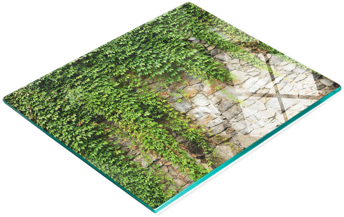 Multifunctionele decoratieve glazen snijplank voor de keuken, groene klimop, 60x52 cm