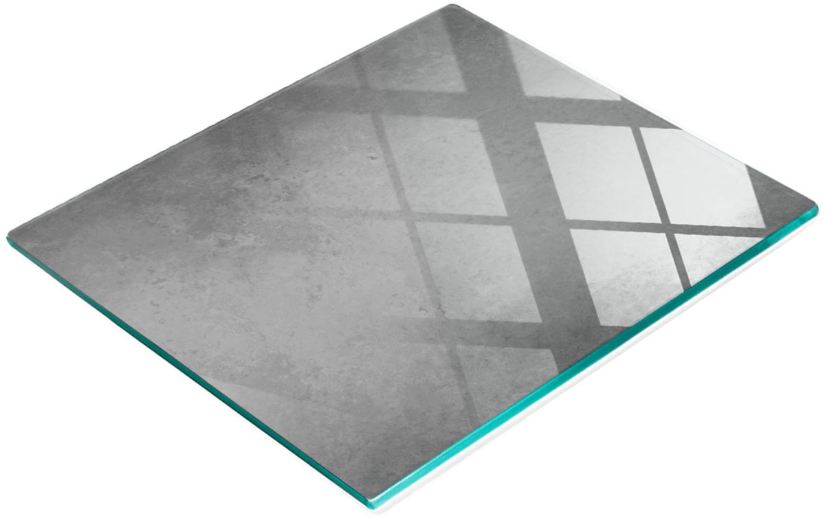 Serveerplank van gehard glas met betonmotief, 60x52 cm