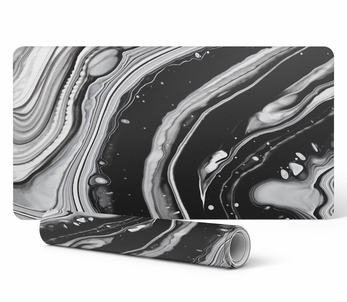 Antislip gamingmuismat met abstract golvenpatroon, 100x50 cm
