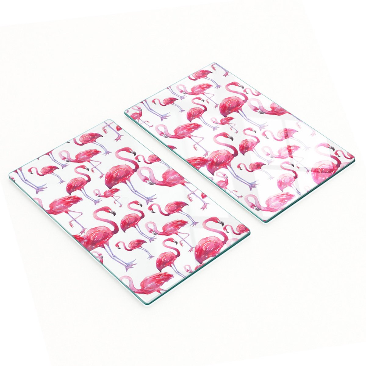 Decoratieve glazen snijplanken met flamingo-afbeeldingen, 2x30x52 cm