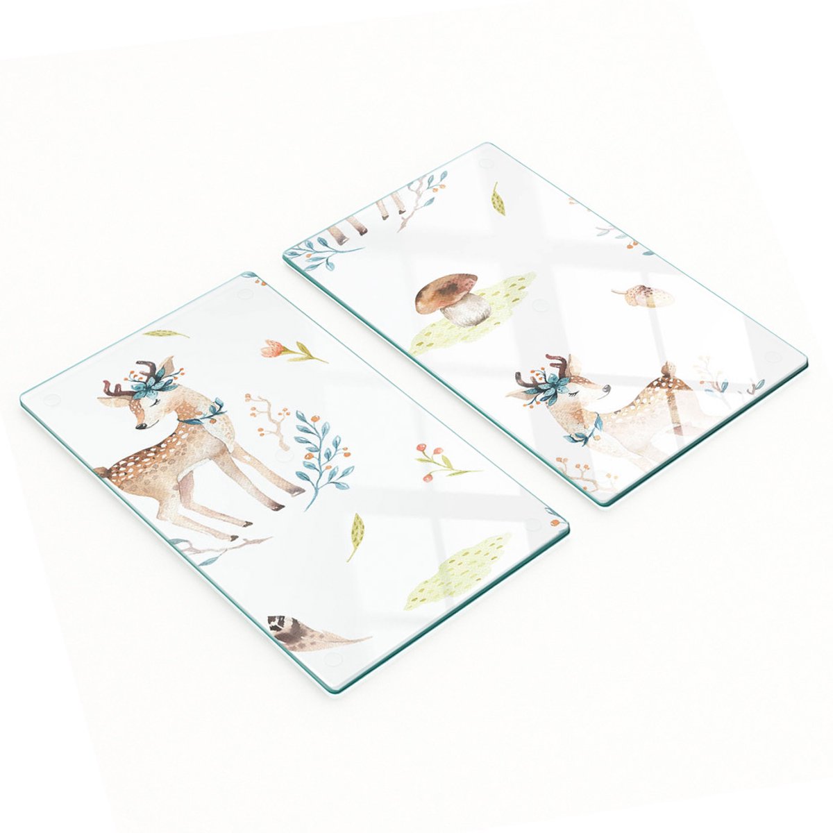 Decoratieve glazen snijplanken voor in de keuken met hertenafbeeldingen 2x30x52 cm