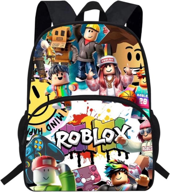 Roblox Rugzak | Roblox Rugtas | Wit | Roblox Tas | Roblox Schooltas | Roblox | Rugzak met Voorvak | Tas voor Jongens en Meisjes | 20 Liter