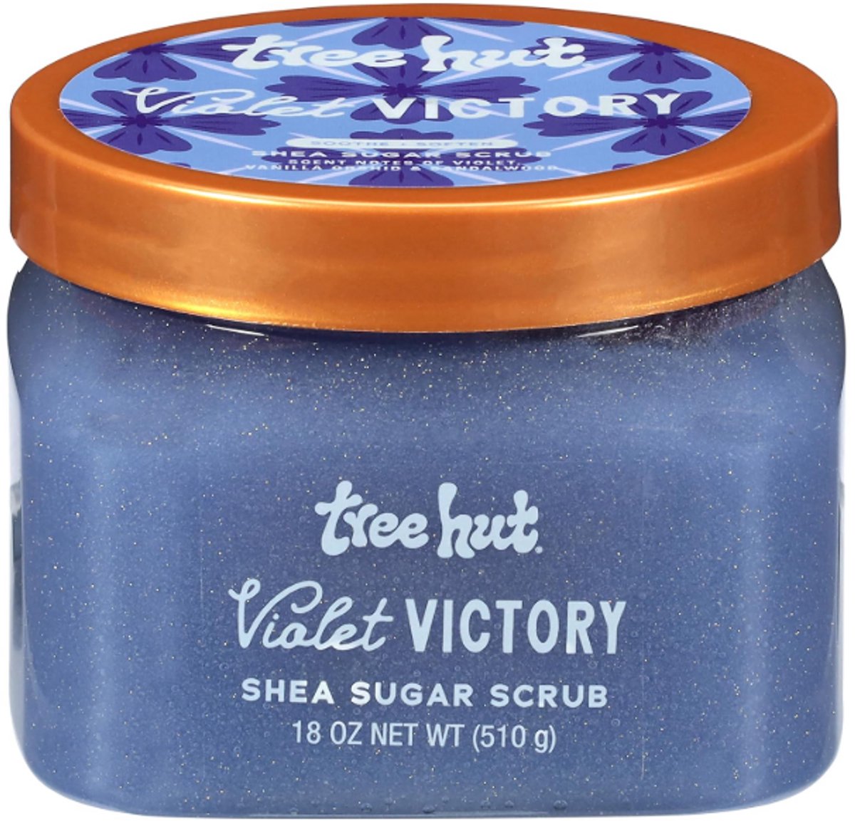 Tree Hut Violet Victory Shea Sugar Scrub 510g – Luxe Body Scrub met Shea Butter & Natuurlijke Oliën – Hydraterende en Exfoliërende Suikerscrub voor Stralende Huid
