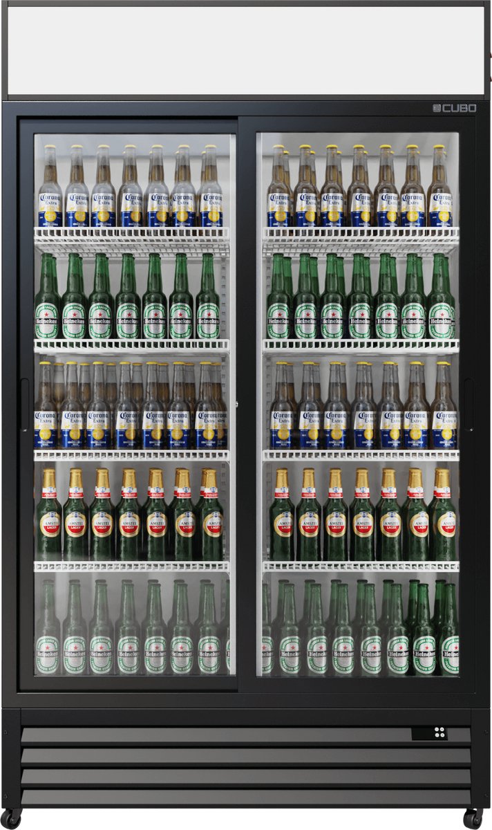 Drankenkoelkast 525L - 2 glazen deuren met luifel voor verkoop - Afsluitbaar - Energiezuinig - CS-690B-EE