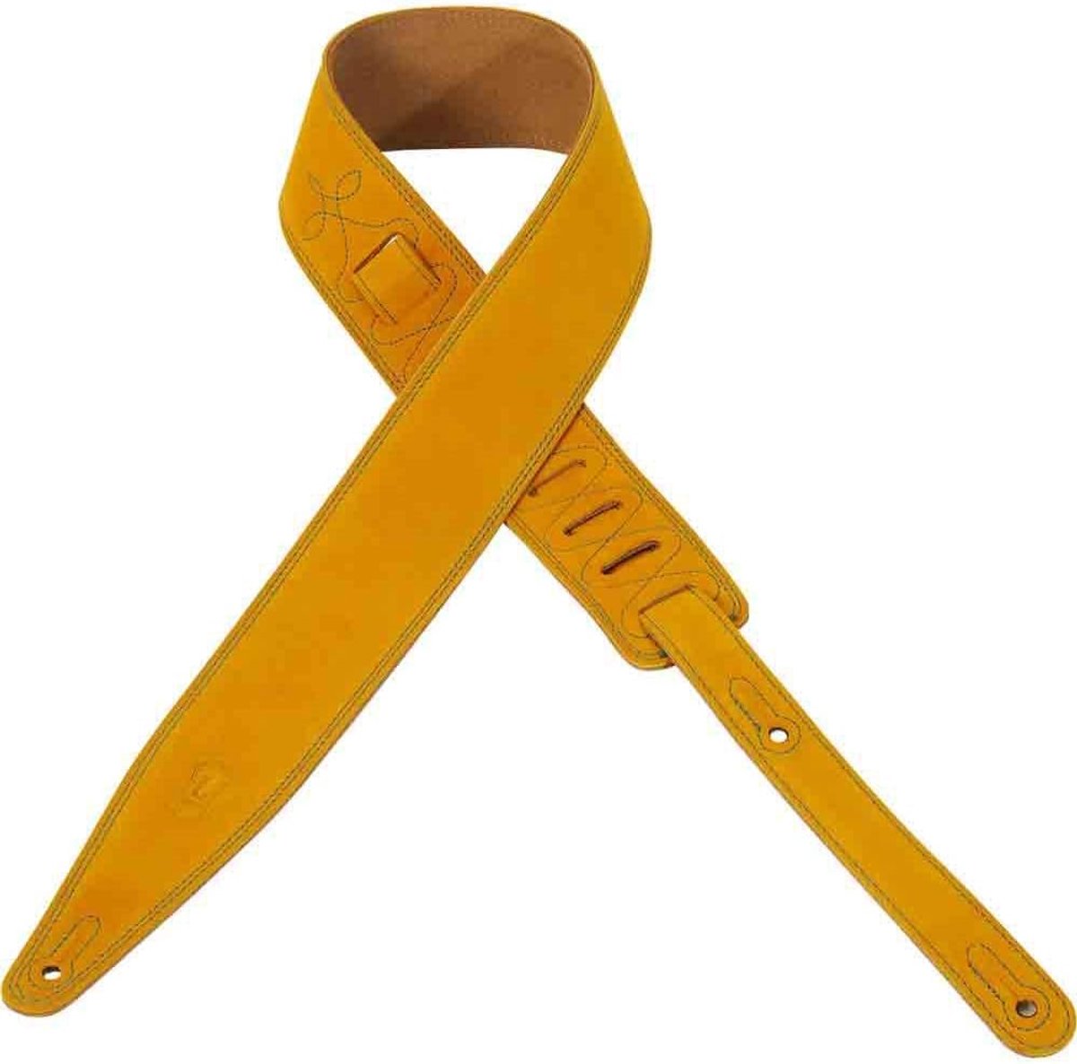Gitaarband - Muziekband - Optreden - Zachte suède - 140 cm lengte - Geel