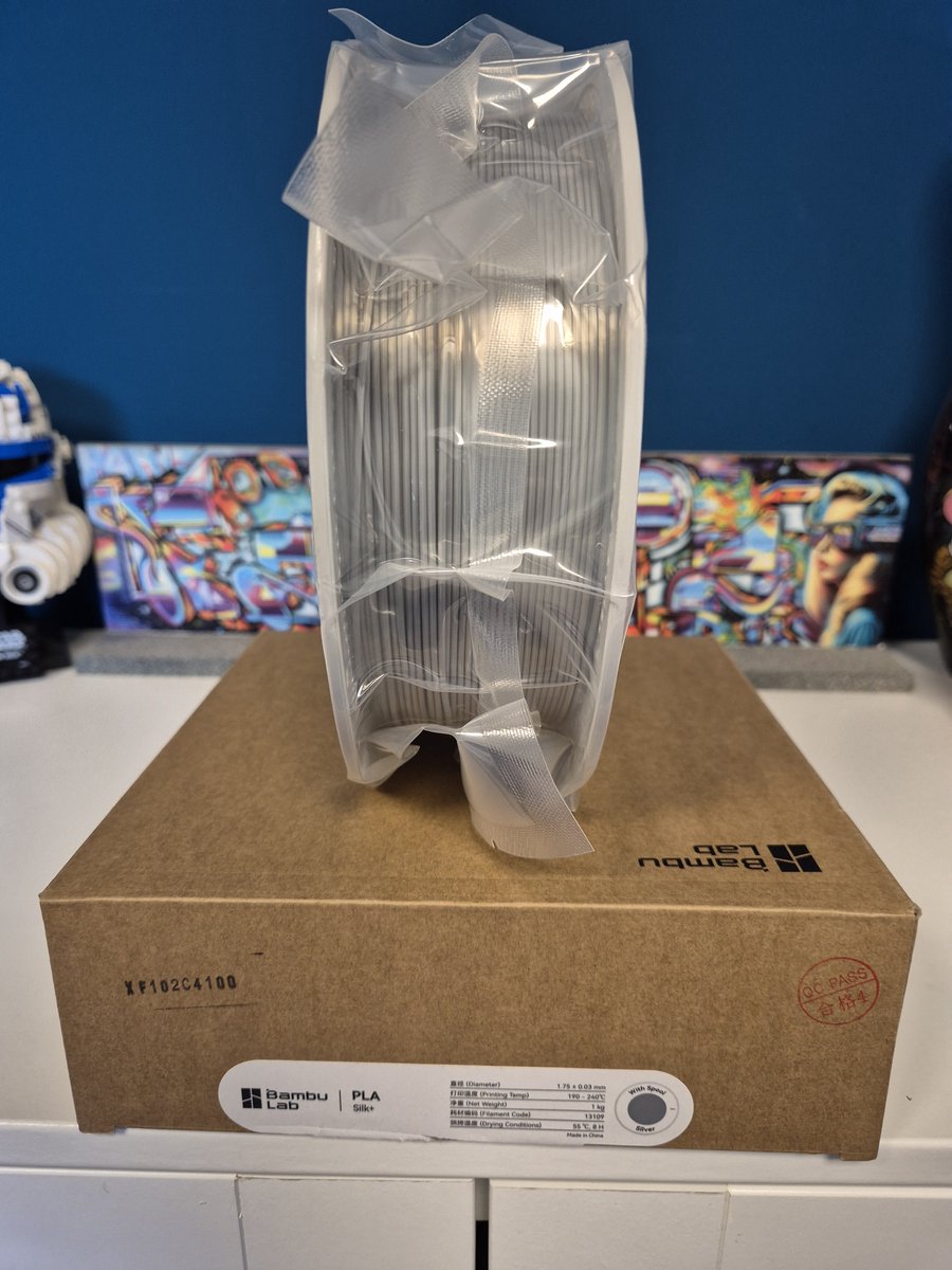 Bambu Lab PLA Silk+ Filament - 1.75mm - 1kg - Silver (Zilver) (incl. Spoel)