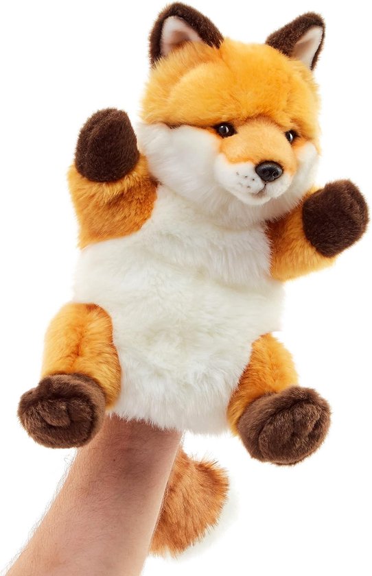 Pluche Handpop - Knuffel Dier - Verhalen Vertellen - Wasbaar 30°C - 28 cm Hoog - Rood Vos — afbeelding 2