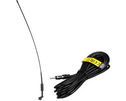 Universele Auto Antenne - Dak Mast Radio - Verbeter Ontvangst - Spiraal Constructie Geluidloos - 80cm Mast 4.5m Kabel - Zwart