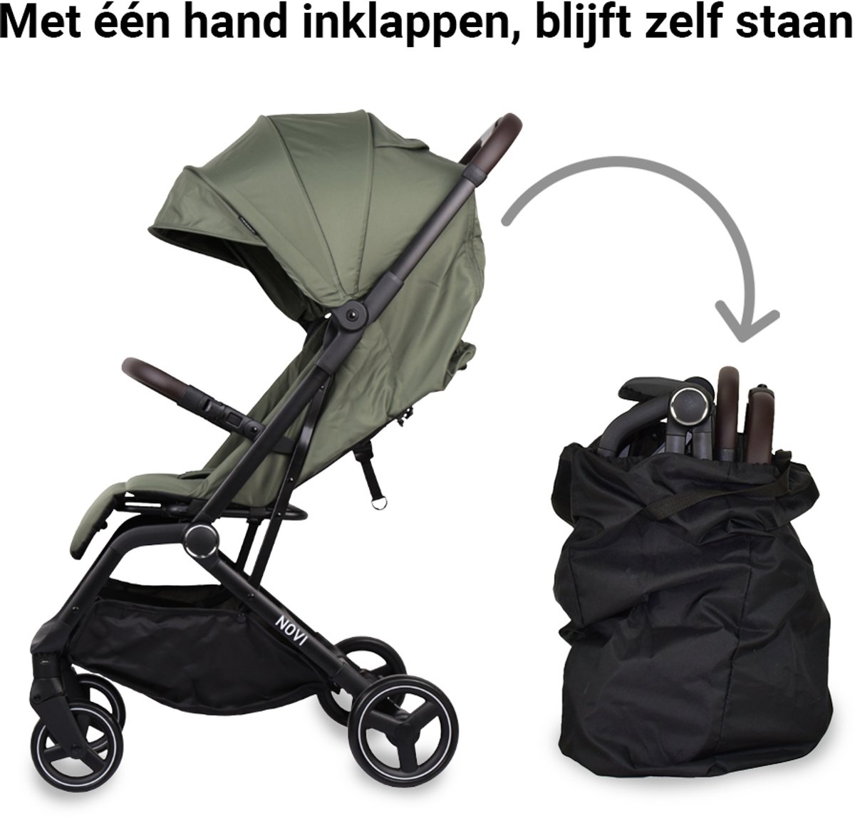 Novi Baby® Cloud Go Buggy - Groen - Geschikt van 0-22 kg - Omvormbare zitting - Incl. accessoires — cadeau in Cadeau-ideeën - foto 8