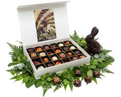 VEGAN pralines-ChocolaDNA-Medium(24)-Vegan-glutenvrij-Chocoladetuffels_Bonbons_Ambachtelijke chocolade_Luxe bonbons_Chocolade cadeau_Geschenkdoos chocolade_Vegan chocolade_Pralines_Verjaardag_Moederdag_Vaderdag_Valentijn Bedankt_Vegatarisch