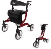 Parvum SuperLight Rollator - Ultra-lichtgewicht rollator (5,1kg) - Incl. stokhouder, tas & rugleuning - Rood
