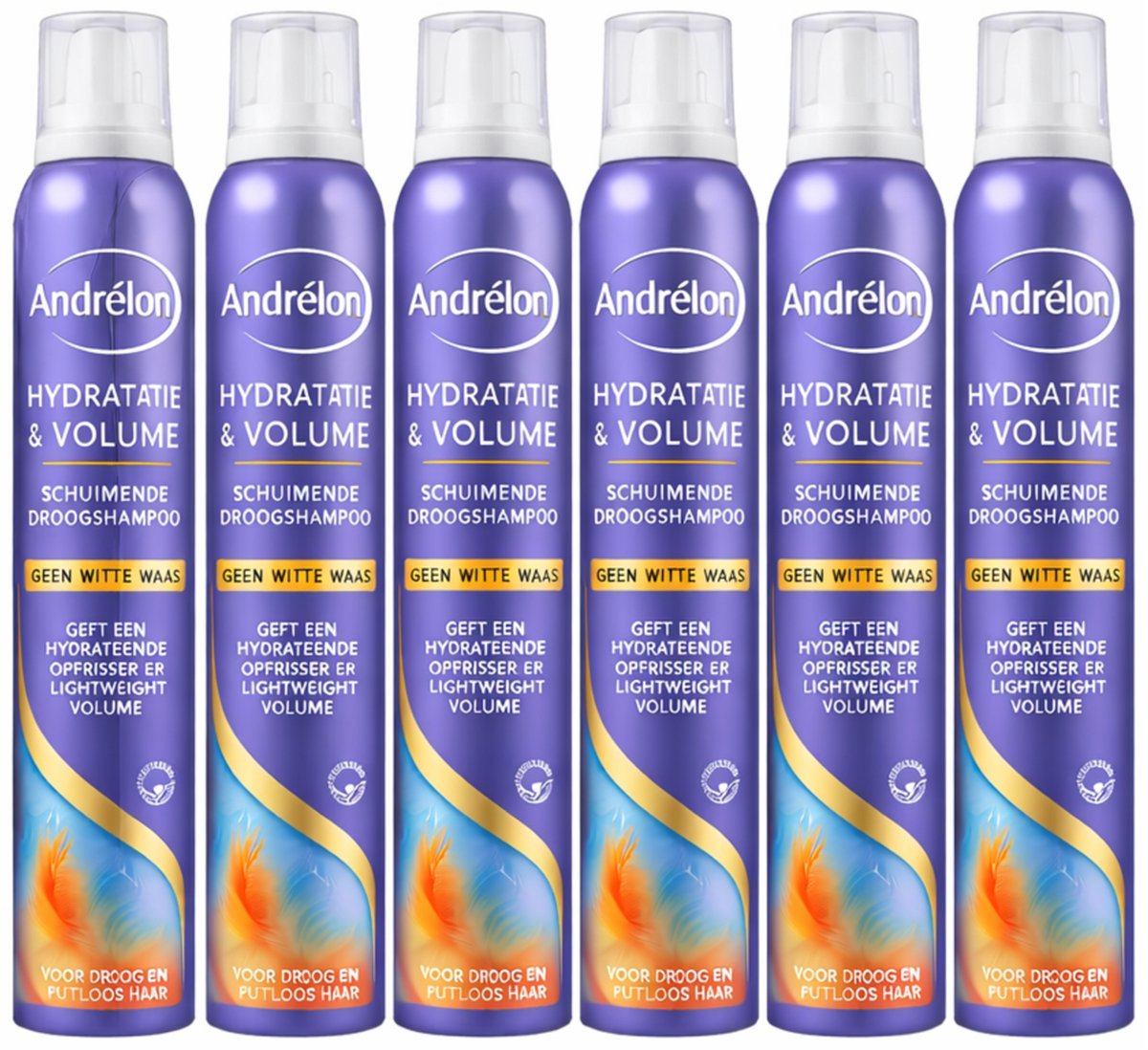 Bol.com Andrelon Droogshampoo Schuimend Hydratatie & Volume 200 ml - Voordeelverpakking 6 stuks aanbieding