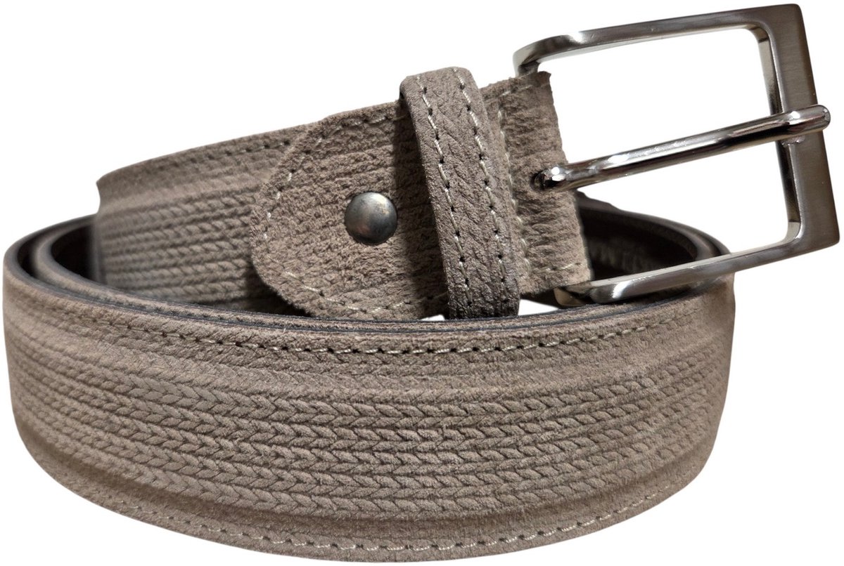 Berkelmans Belt Piedra Print Kledingriem Beige Suede Heren - Beige 115CM