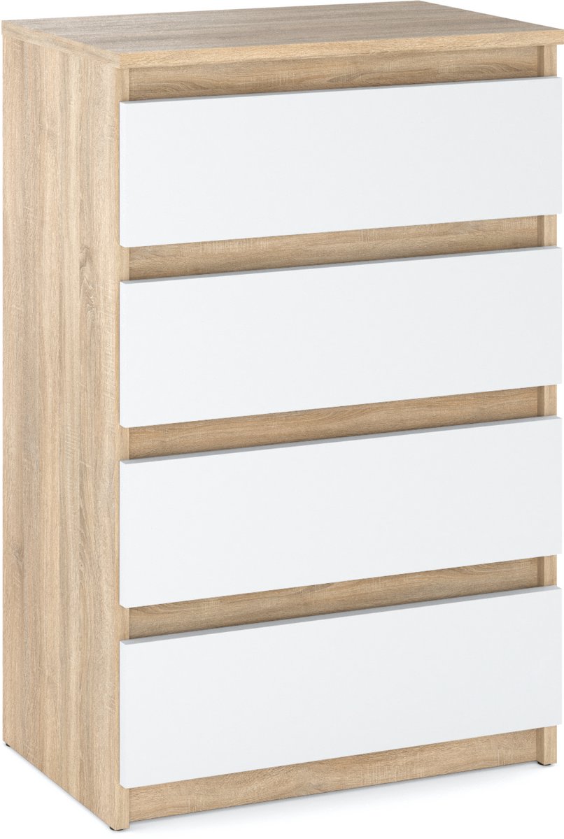 Commode 60 cm 4S Sonoma Eiken Wit TV-meubel Woonkamermeubels