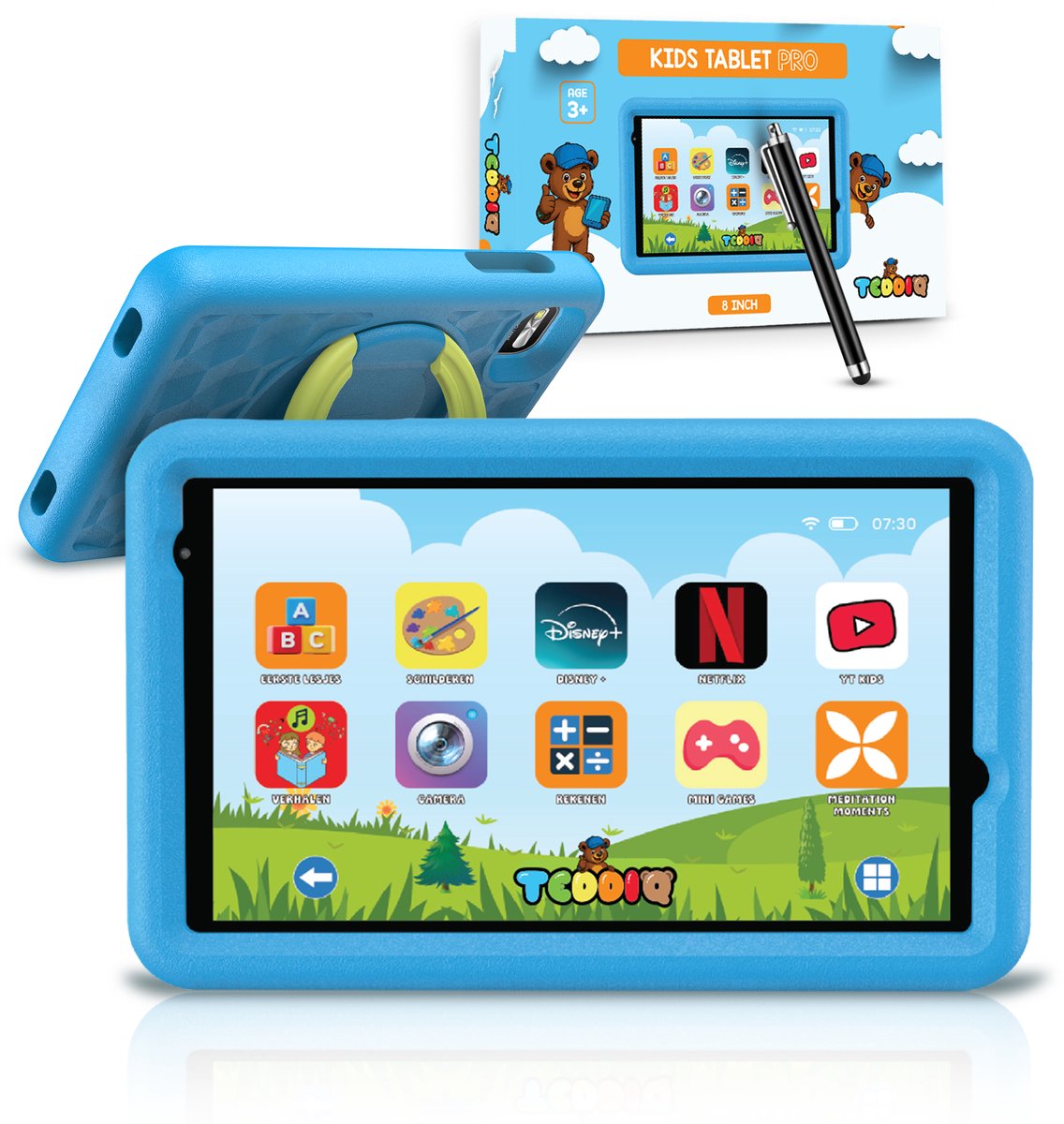 TeddiQ Kindertablet Pro - 8 inch - Ouderlijk Toezicht - Android 14 - Kinder tablet - Blue Light Protection Screen - 5000 mAh - Vanaf 3 Jaar - Blauw