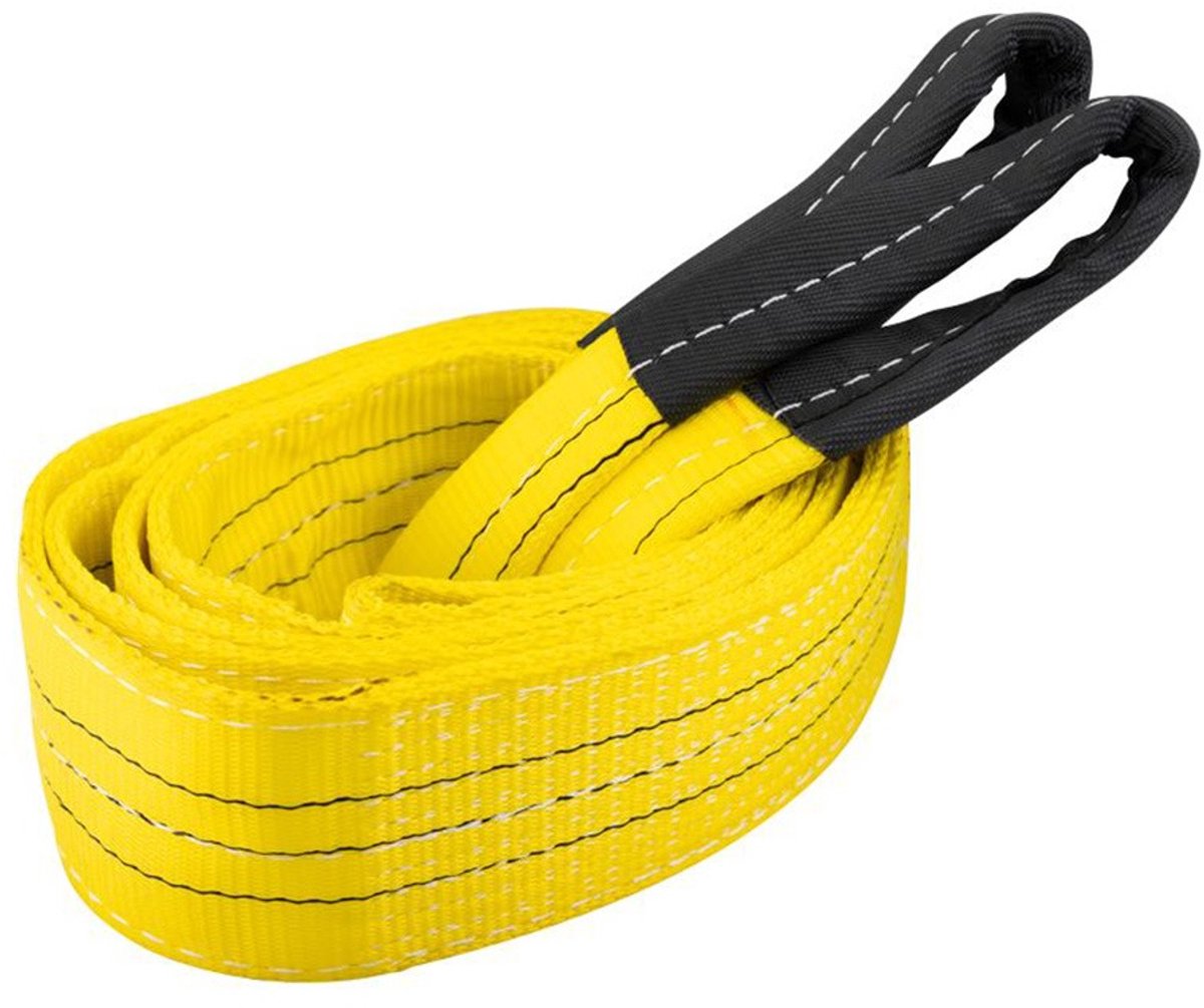 Hijsband 3 ton, geel, 4 meter, dubbel gelaagd, lussen - TRAILERGEAR