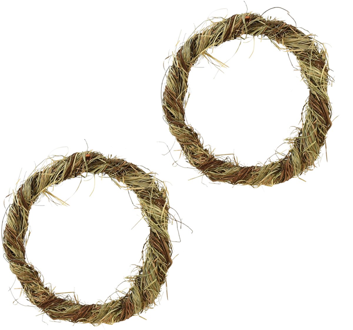 Natuurlijke wijnrankdecoratie Ø29cm 2-delige set - deurkrans, tafelkra