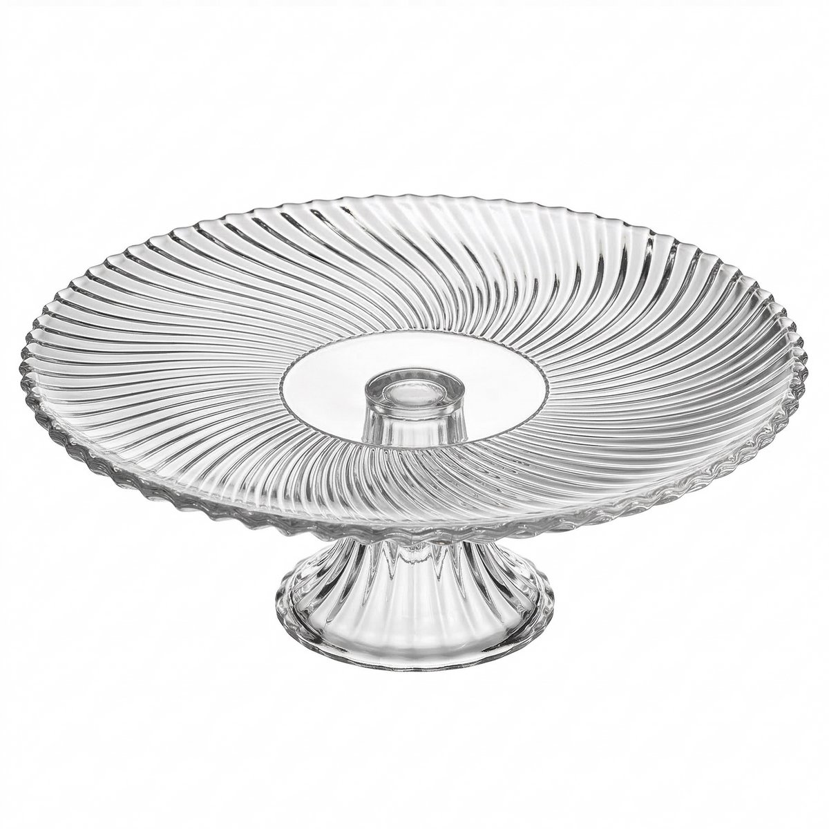 Glazen Taartplateau Lines – Ø26 x H8 cm