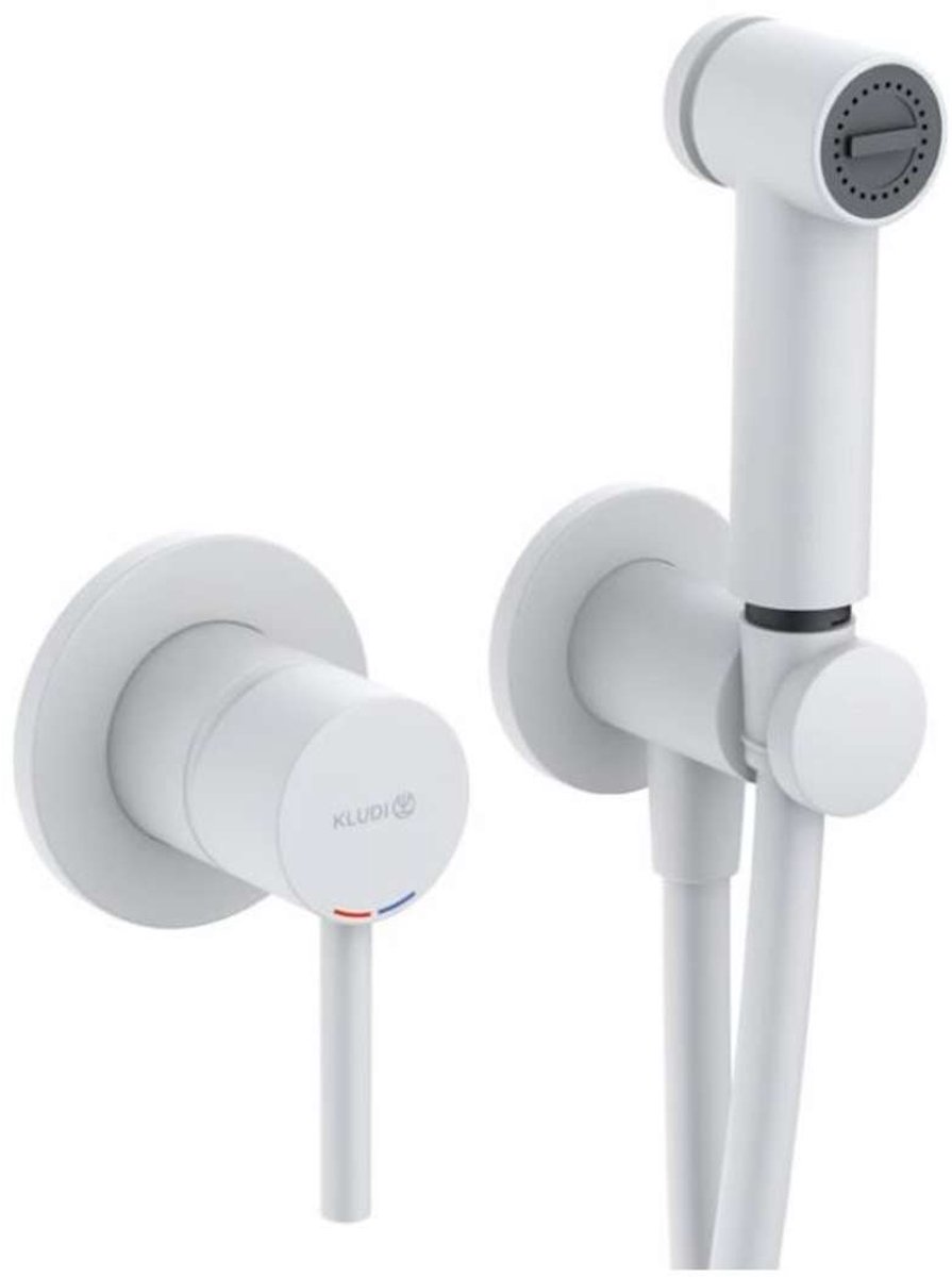 Kludi Bozz - Set van inbouw mengkraan met bidetdouche, met inbouwdeel, mat wit 389985376