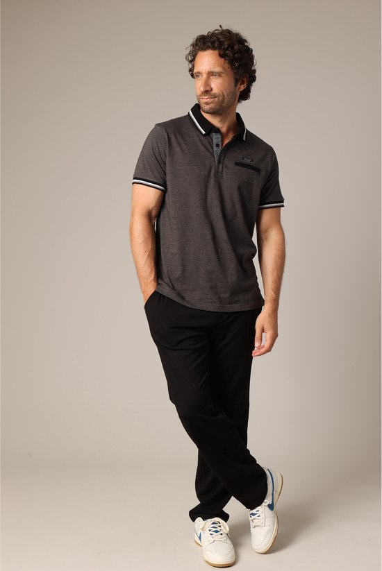 DEELUXE Chique poloshirt van 100% katoen met contrasterende kraag en decoratief borstzakje XXXL