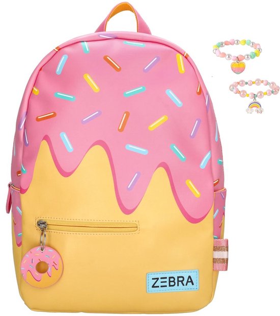 Zebra Rugzak Donuts - kinderrugtas, rugtas, kinderrugzak, schooltas + armbandje