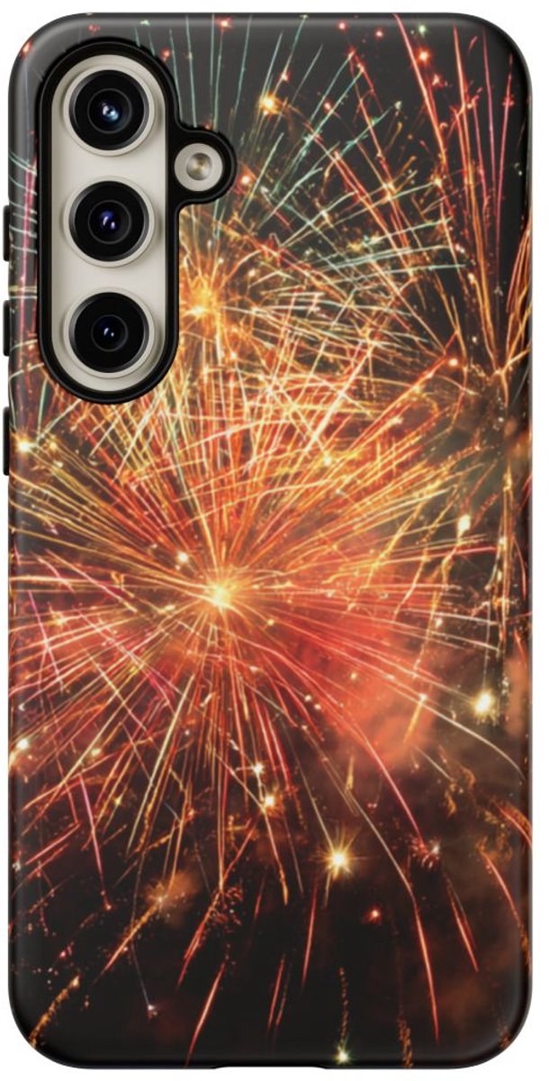 Kleurrijke Vuurwerkexplosie – Telefoonhoesje Geschikt voor Samsung Galaxy S24 Plus