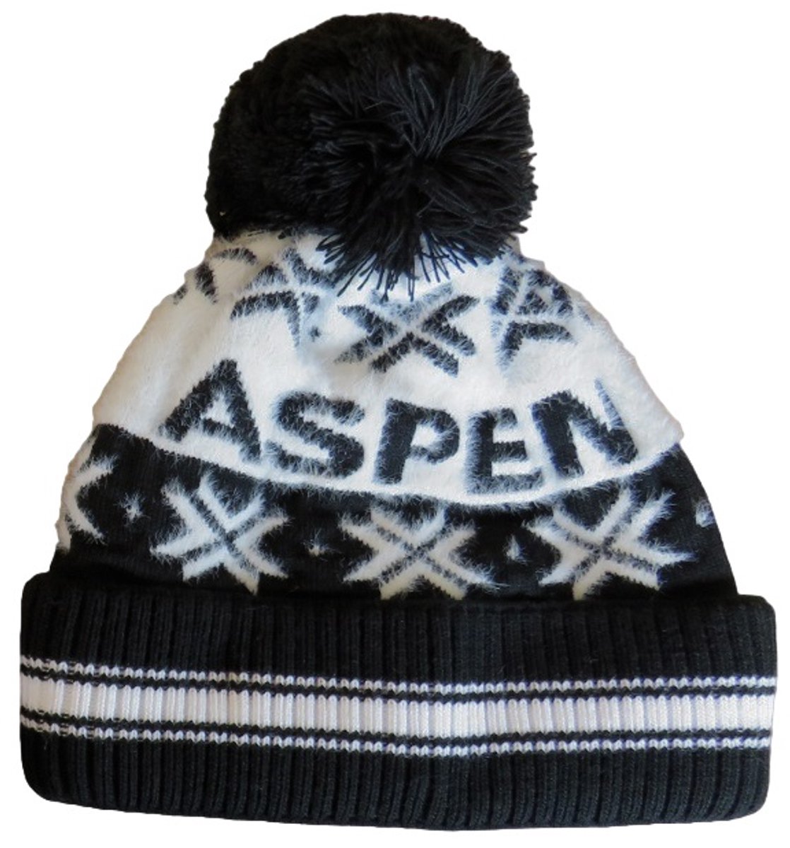 Aspen muts met omslag en pompon - fleece - unisex