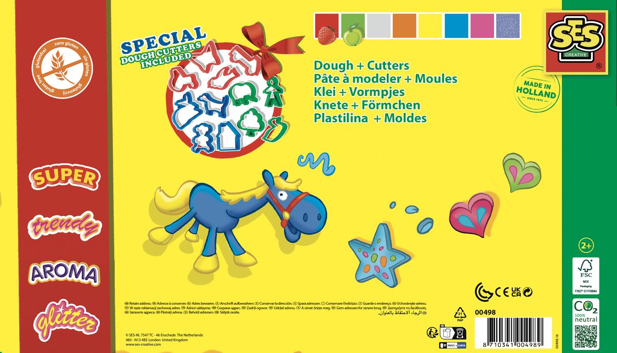 SES Creative - Klei Mania - Mega Set met Kleivormen (8x90g) - Vegan en Glutenvrij - Herbruikbaar - Uitwasbaar - Vanaf 2 jaar — afbeelding 7