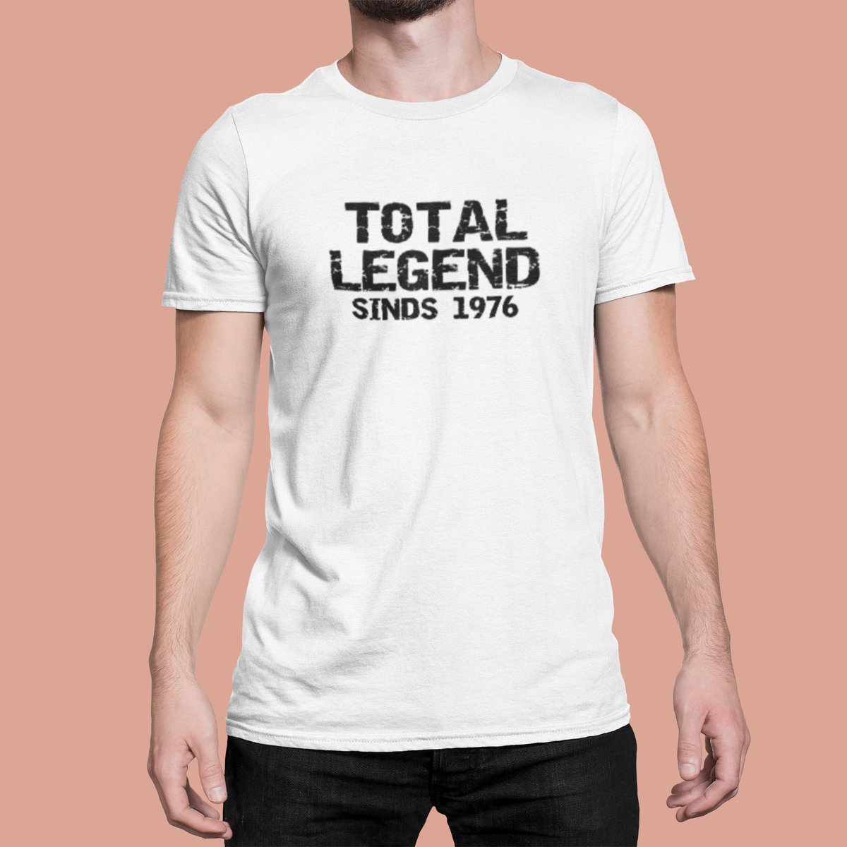 1976 Jaar Wit T-shirt heren - Maat L - Total Legend - Verjaardag Cadeau Mannen - Limited Edition