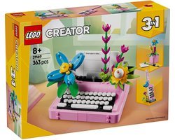foto van LEGO Creator 3in1 Typemachine met bloemen - 31169