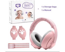 Little Olives - Geluidsdempende Hoofdtelefoon Baby - Gehoorbescherming Baby - Geluiddempend Koptelefoon Peuter - Gehoorbescherming Peuter - Gehoorbescherming kind - Oorbescherming Kind - Oorbescherming Baby - Roze - 27DB bescherming - Oorbeschermers