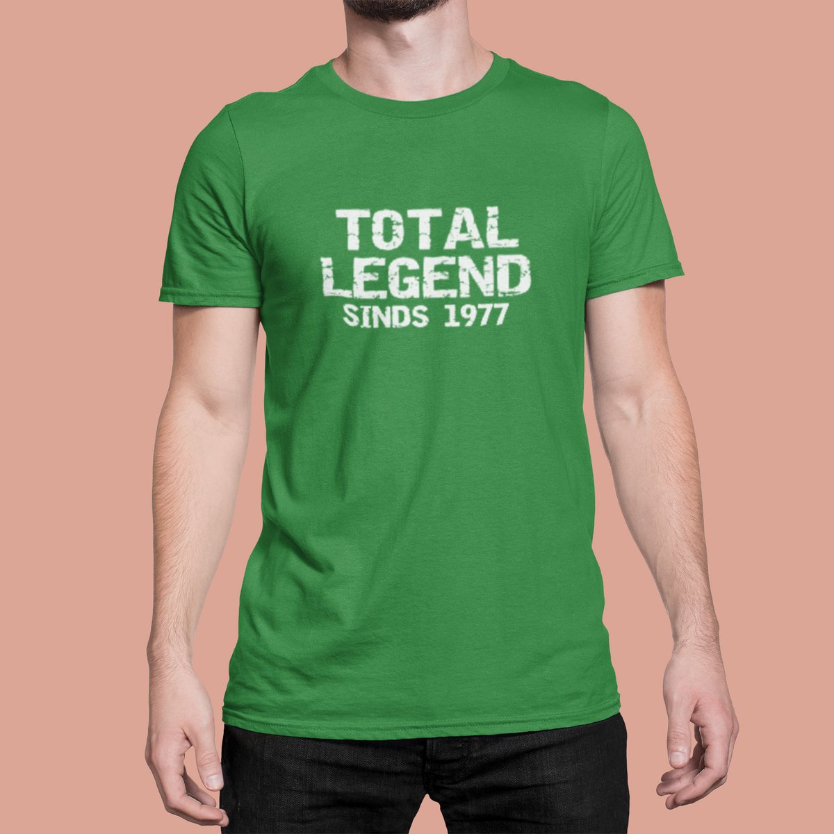 1977 Jaar Groen T-shirt heren - Maat XL - Total Legend - Verjaardag Cadeau Mannen - Limited Edition