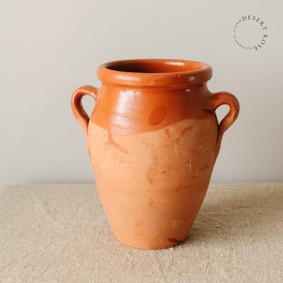 Vintage Bruine Keramiek Vaas, W. Germany, Terracotta