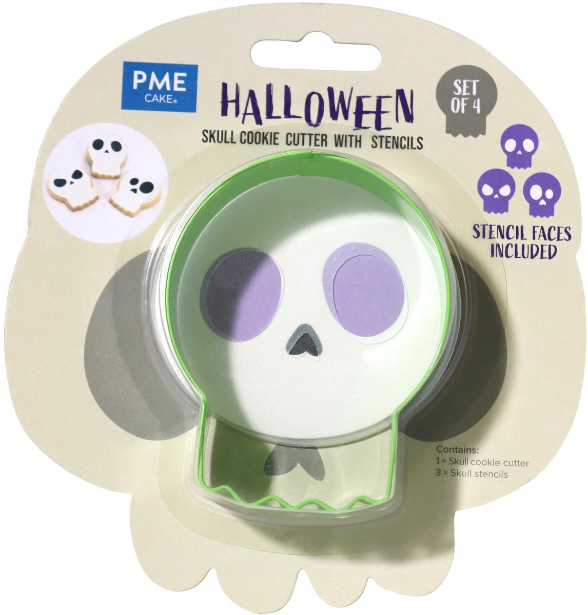PME Halloween koekjesvormpjes en sjablonen - Schedel