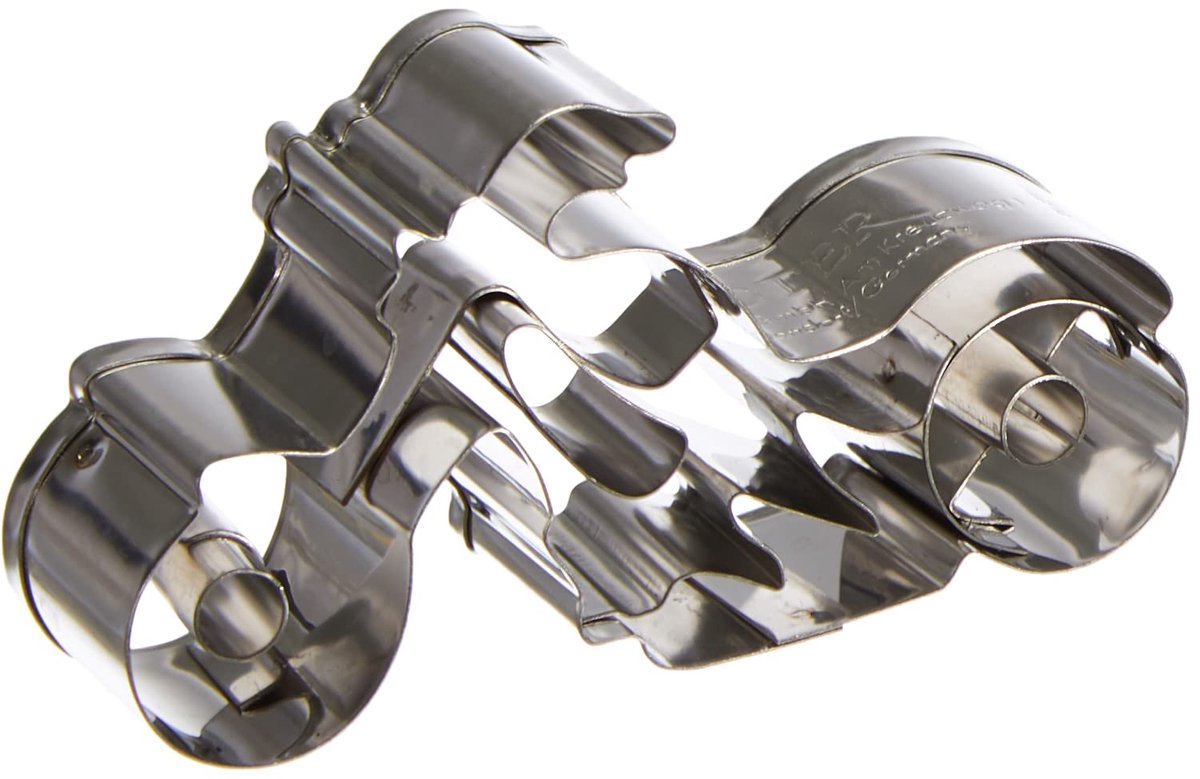 Städter 199880 Koekjesvormer, motorfiets roestvrij staal, 7 cm, zilver