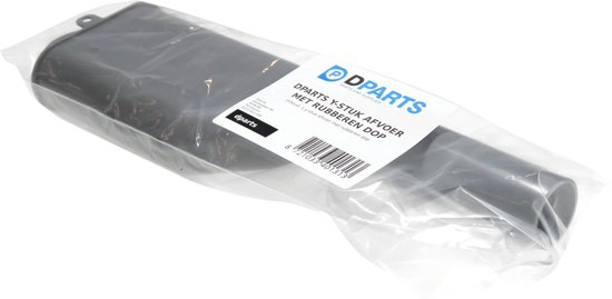 DPARTS Y-STUK AFVOER MET RUBBEREN DOP verpakking met een grijze kunststof afvoerverdeler.