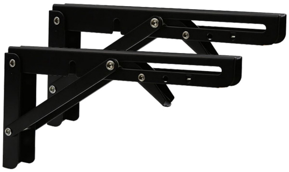 EXCITAT Opklapbare beugel - Plankdrager - Plankbeugel - Geschikt voor bureau, klaptafel, wandtafel - Draagvermogen 50 kg - 2 stuks