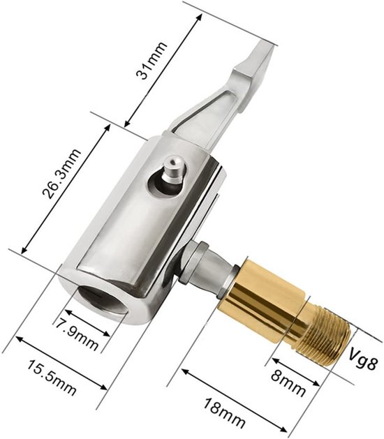 TOVBMUP Klem voor autoluchtpomp - Bandenventiel - Schroefdraadmondstuk voor autoluchtpomp - Adapter - Ventielsteelplug voor auto - Bandenpompmondstuk - Draagbaar bandenventielmondstuk - Mondstukconnector - Voor autobandenpomp - 2 stuks — afbeelding 3