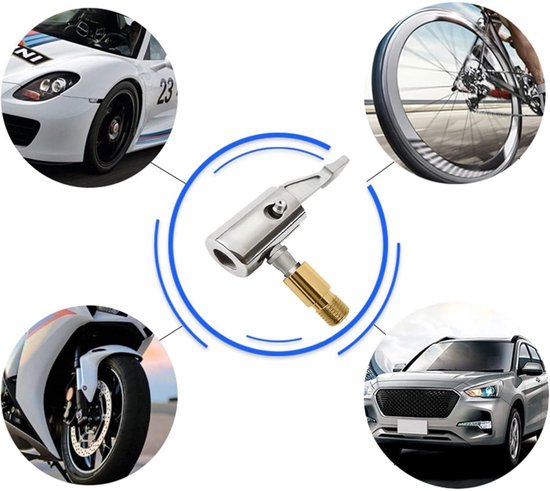 TOVBMUP Klem voor autoluchtpomp - Bandenventiel - Schroefdraadmondstuk voor autoluchtpomp - Adapter - Ventielsteelplug voor auto - Bandenpompmondstuk - Draagbaar bandenventielmondstuk - Mondstukconnector - Voor autobandenpomp - 2 stuks — afbeelding 2