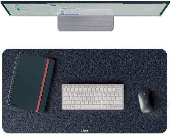 Grand sous-main en Feutres Leitz 70 x 36 cm - Antidérapant - pour clavier et souris - Gris foncé