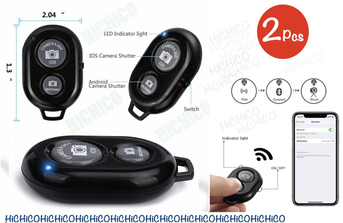 Bluetooth Remote Shutter Afstandsbediening voor SmartPhone / Bluetooth afstandsbediening ROOD