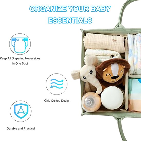 Stijlvolle Luiercaddy Organizer voor Baby Benodigdheden - Must-Have voor Nieuwe Ouders — afbeelding 2