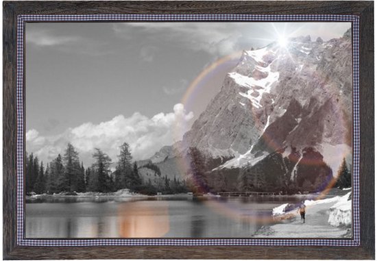 Cadre photo T249, cadre photo cadre mural en bois, 26x36cm aspect shabby maison de campagne ~ marron