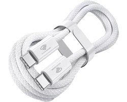 Golden Sound USB C naar USB C kabel 60W - Snellader - Oplader kabel - Oplaadkabel - 2 meter - Geschikt voor dataoverdracht - Geschikt voor alle devices - Wit