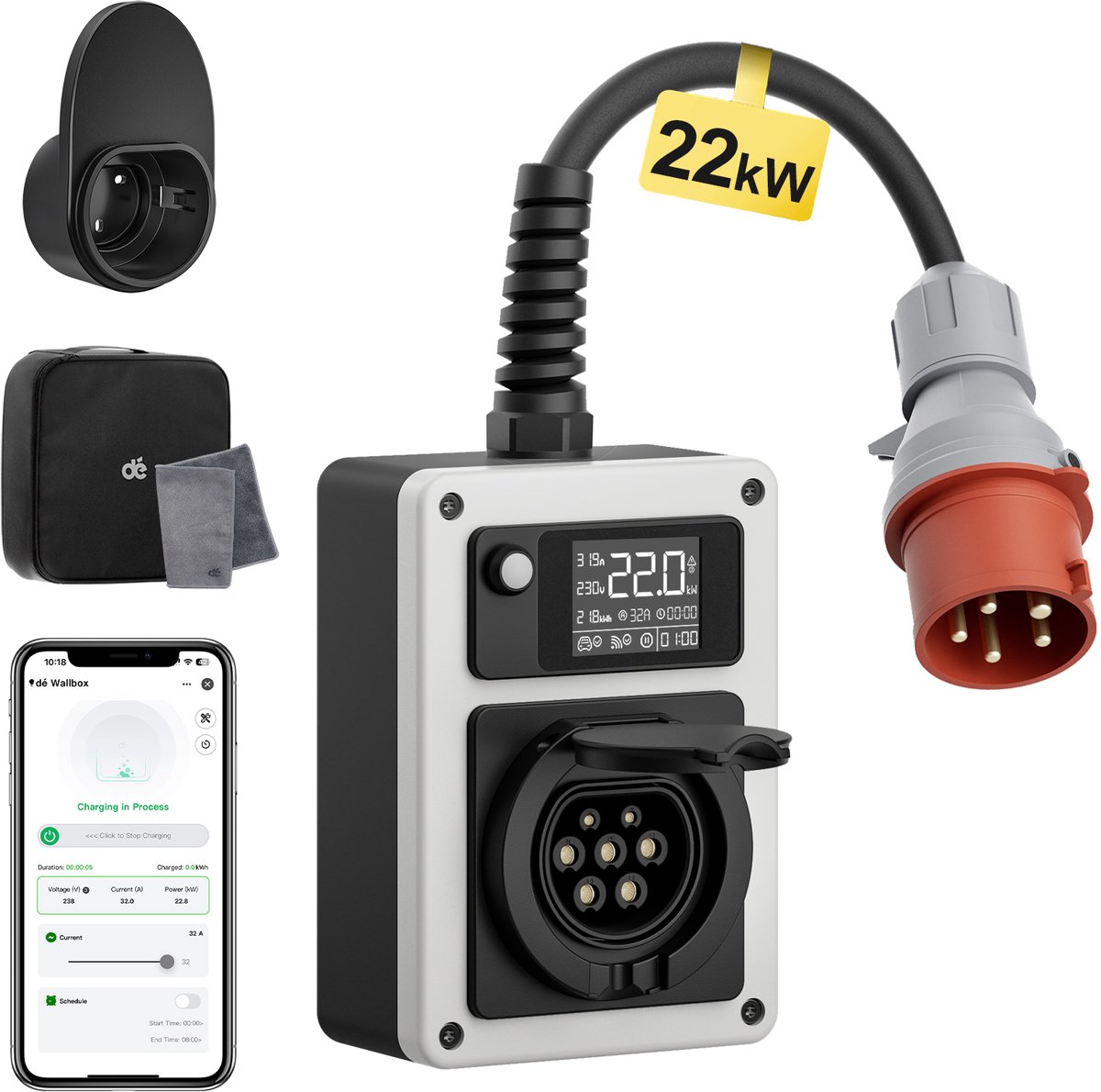 Slimme 22kW EV-oplader met APP en Elektriciteitsmeter