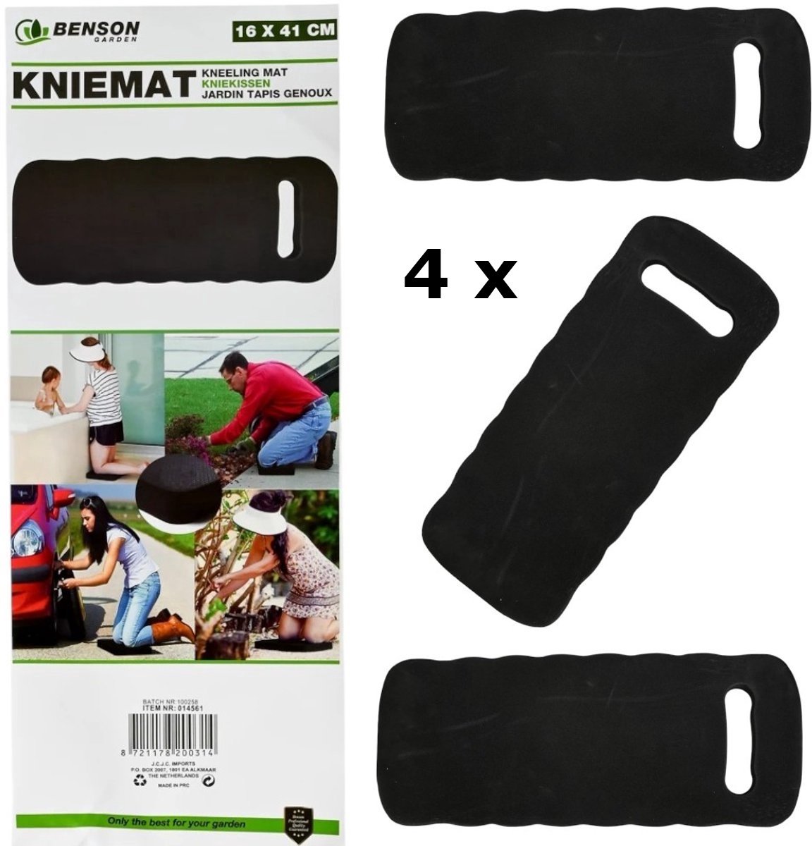 Han‑Bar® 4 x Knielmat - Kniebeschermer - 41x16x2 cm - Kniekussen